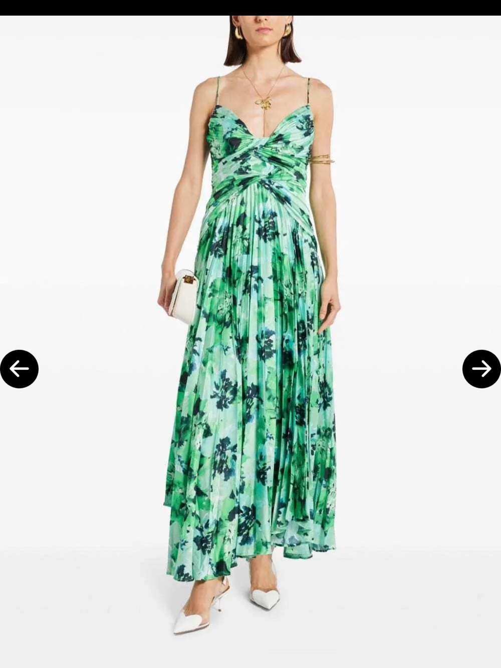 Acler Green Floral Twist-Front Maxi Dress